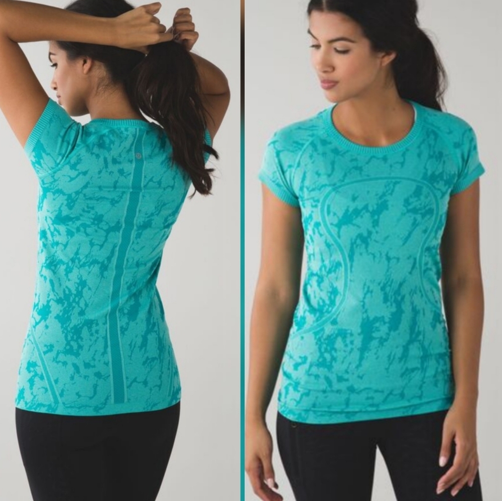 Lululemon Swiftly Tech Short Sleeve Heathered Cosmic Teal Size 10 Marble